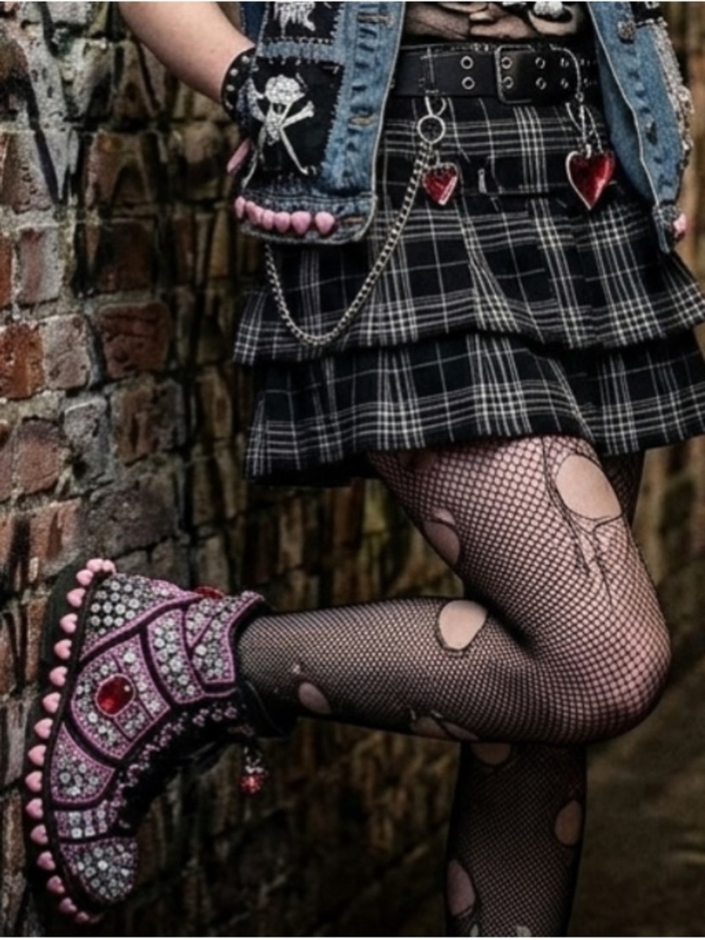 Repurposed Handcrafted Hello Kitty Apocalypse Combat Boots Size 7.5